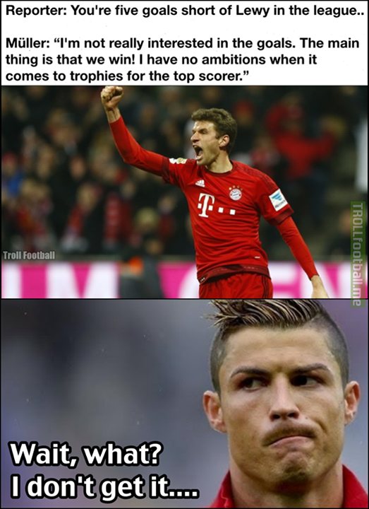 Cristiano Ronaldo's reaction to Thomas Müller's quote | Troll Football