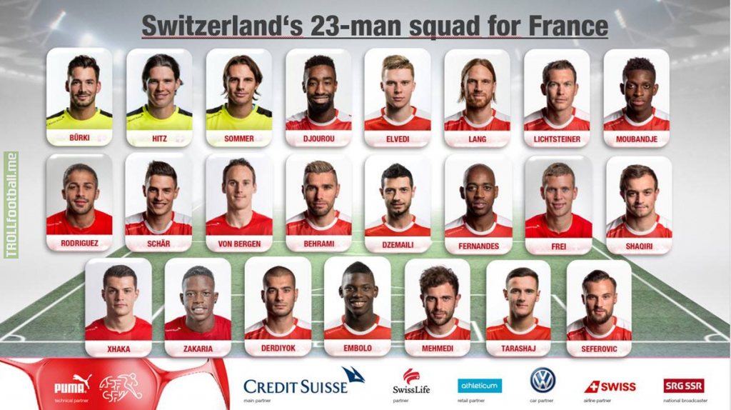 Switzerland Squad For Uefa Euro 16 Troll Football