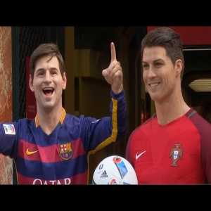 Wax Figures Of Lionel Messi & Cristiano Ronaldo Were Unveiled Ahead Of The Start Of Euro 2016