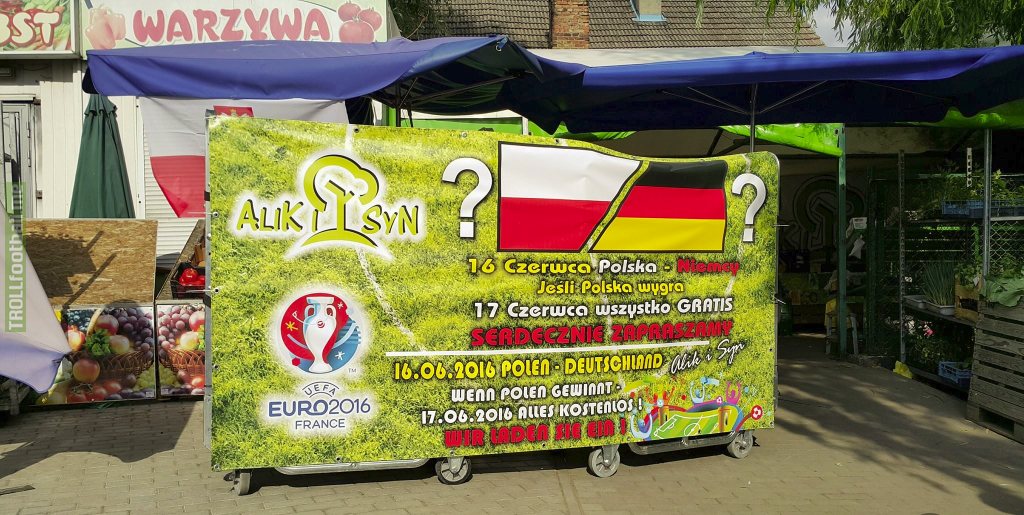 A Polish shop that's giving everything away for free if Poland beat Germany at Euro 2016