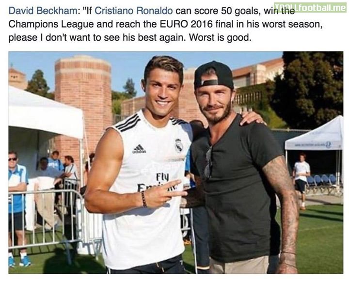 David Beckham on Ronaldo's 'worst' season.