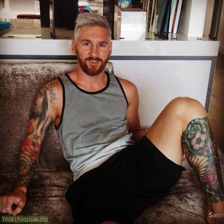 Lionel Messi's new look... No words.