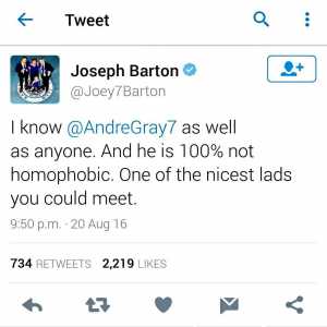 Joey Barton on Andre Gray & Andre Gray on Joey Barton