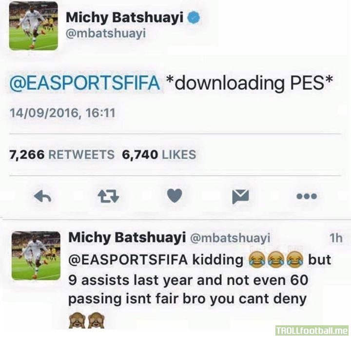 Chelsea star Michy Batshuayi is too good at Twitter.