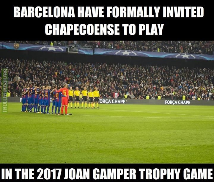 Barcelona will play Chapecoense in a charity game! Class.
