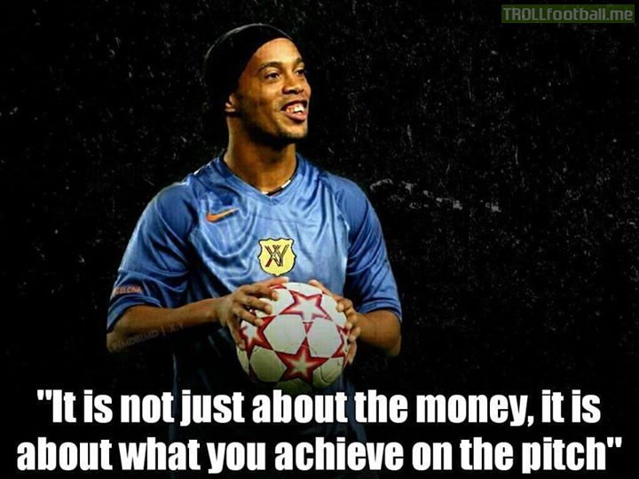 Ronaldinho throwing shade at players going to China in their prime...