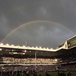 Rainbow over White Hart Lane to end the ceremony