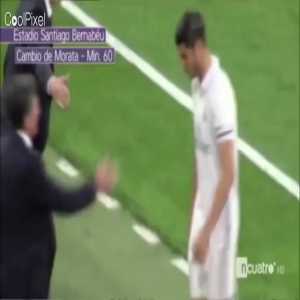 Morata refuses to shake Zidane's hand after being subbed