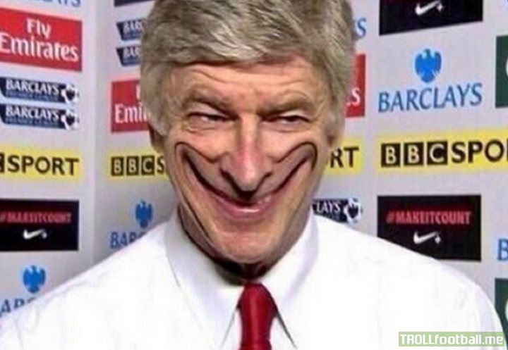 Reporter: "Will this be your last game at the Emirates?" Wenger: "This season? Yes." What a troll.