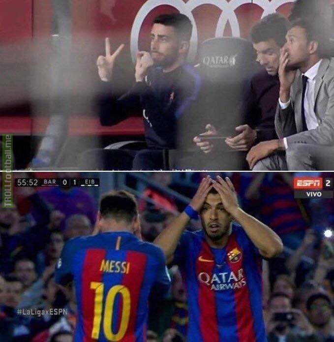 When Messi and Suarez found out Real were winning the league.