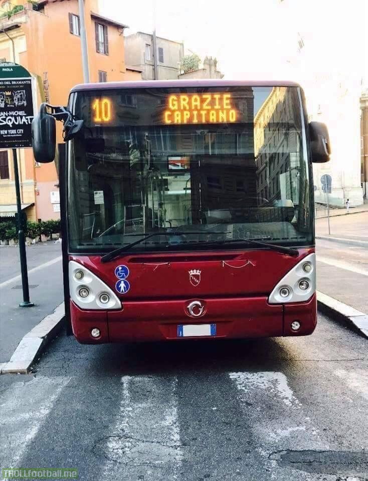 The buses in Rome today honouring Totti.