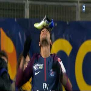 Neymar celebration with the shoe.