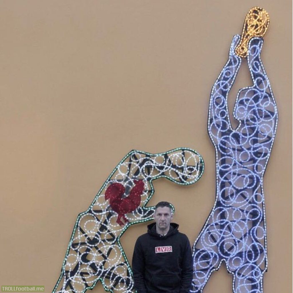 Materazzi shows large piece of art on outer wall of his house depicting the 2006 headbutt incident with Zidane.