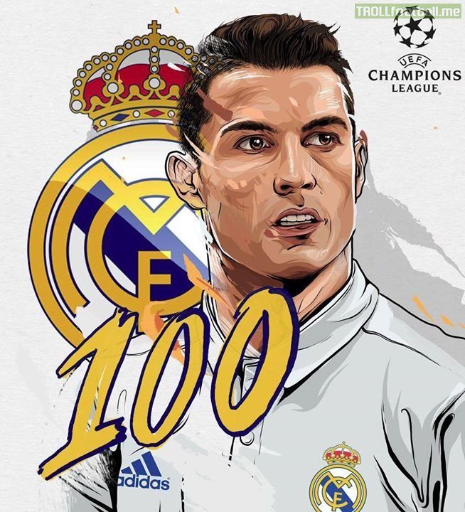 100 Champions League goals for Cristiano Ronaldo. What a massive achievement.