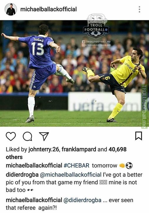 Ballack and Drogba on Instagram 😂