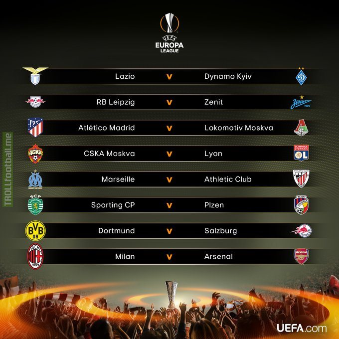 Europa League Round Of 16 Draw Results Troll Football