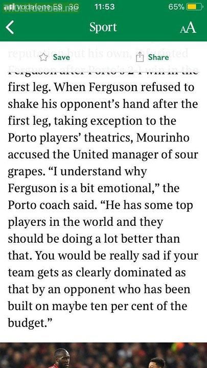 No better time to revisit what Jose Mourinho said after his Porto beat Sir Alex's Man United in 2004: