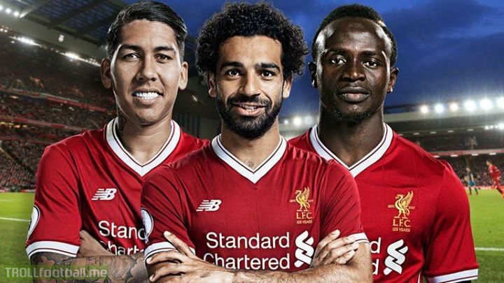 Liverpool's front three this season! 🇪🇬 Mohamed Salah: 37 goals 🇧🇷 Roberto Firmino: 23 goals 🇸🇳 Sadio Mane: 15 goals 👏🏻 They've scored 75 goals in all competitions together.
