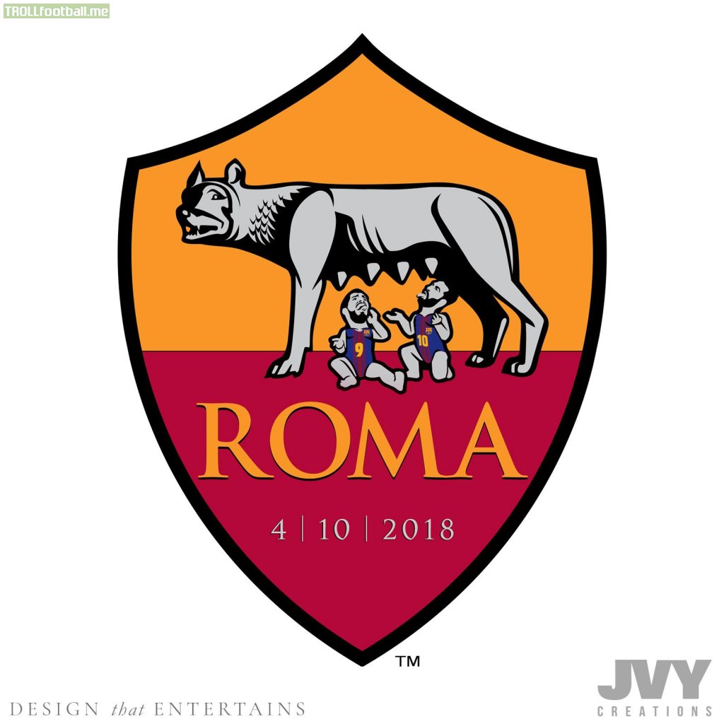 After Roma's epic comeback today against Barca, I designed them a new logo.