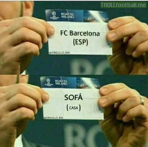 Barcelona got the draw they wanted today... 😂😂