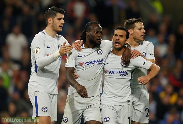 Victor Moses scores the deciding goal as Chelsea Football Club win 2-1 at Burnley...