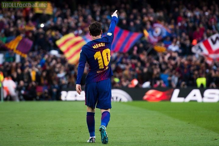 Lionel Messi has now scored 40+ goals in nine consecutive seasons:  2009/10: 47 2010/11: 53 2011/12: 73 2012/13: 60 2013/14: 41 2014/15: 58 2015/16: 41 2016/17: 54 2017/18: 40  GOAT