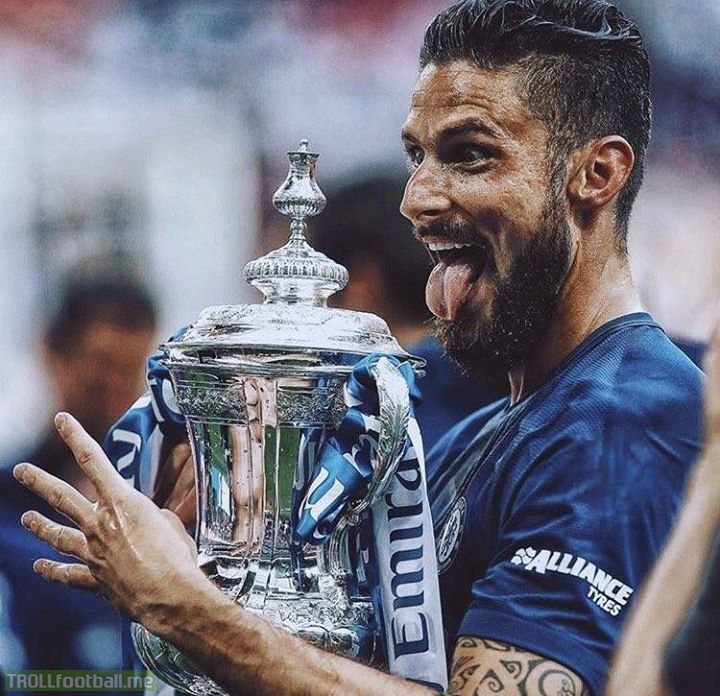 Olivier Giroud has now won the same amount of FA Cups (4) in 5 years as  Tottenham have in 57 years. | Troll Football