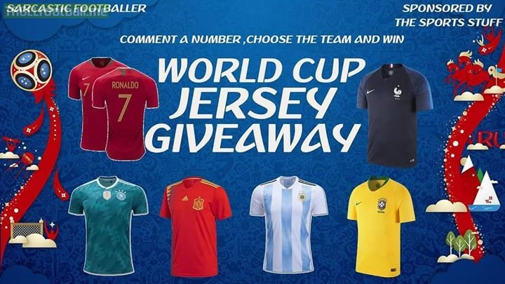 World Cup jersey giveaway 😍😍😍  Do participate and win