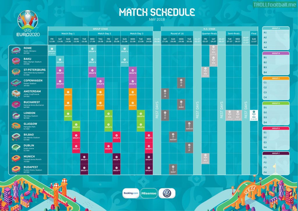 Official UEFA Euro 2020 Schedule