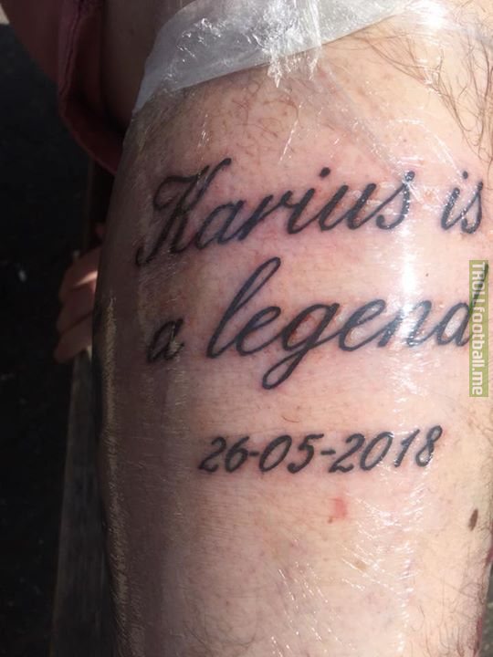 A Man United fan got this tattooed. Smh. 😂😂