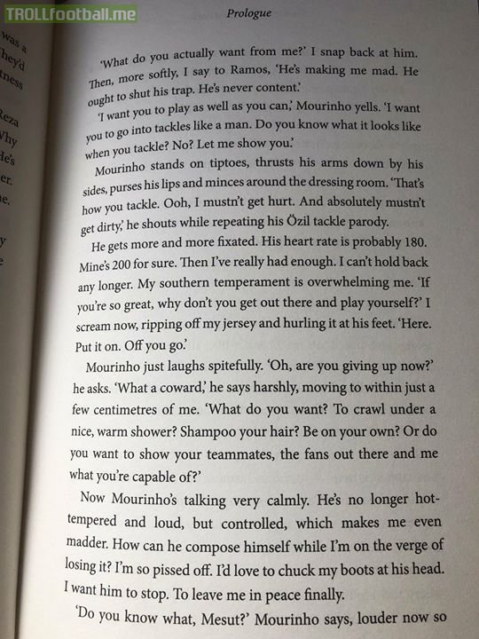 An extract from Mesut Ozil’s book where he had a bust up with José Mourinho in the changing room at half-time during his time at Real Madrid 😮👀