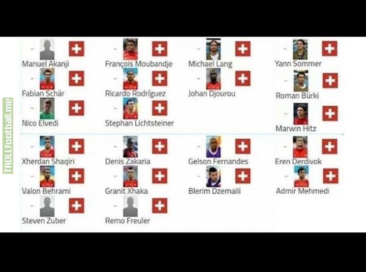 BREAKING: Switzerland pull out of the World Cup as their entire squad is injured.