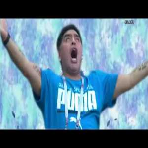 Maradona turns into a Super Saiyan 3