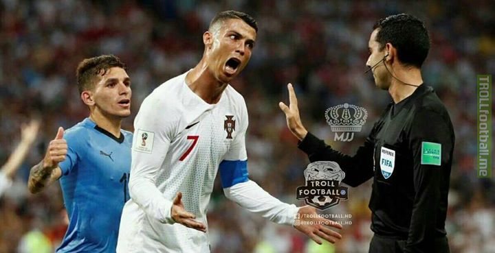 Ronaldo: “Why Are You Not Giving Me Penalty?.”  Referee: “Sorry Cris. But This Is Not Real Madrid.”  What A Reply!😂😂😂🔥🔥