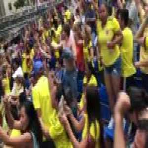 Colombia fans in New York City react to Mina's 90th minute goal