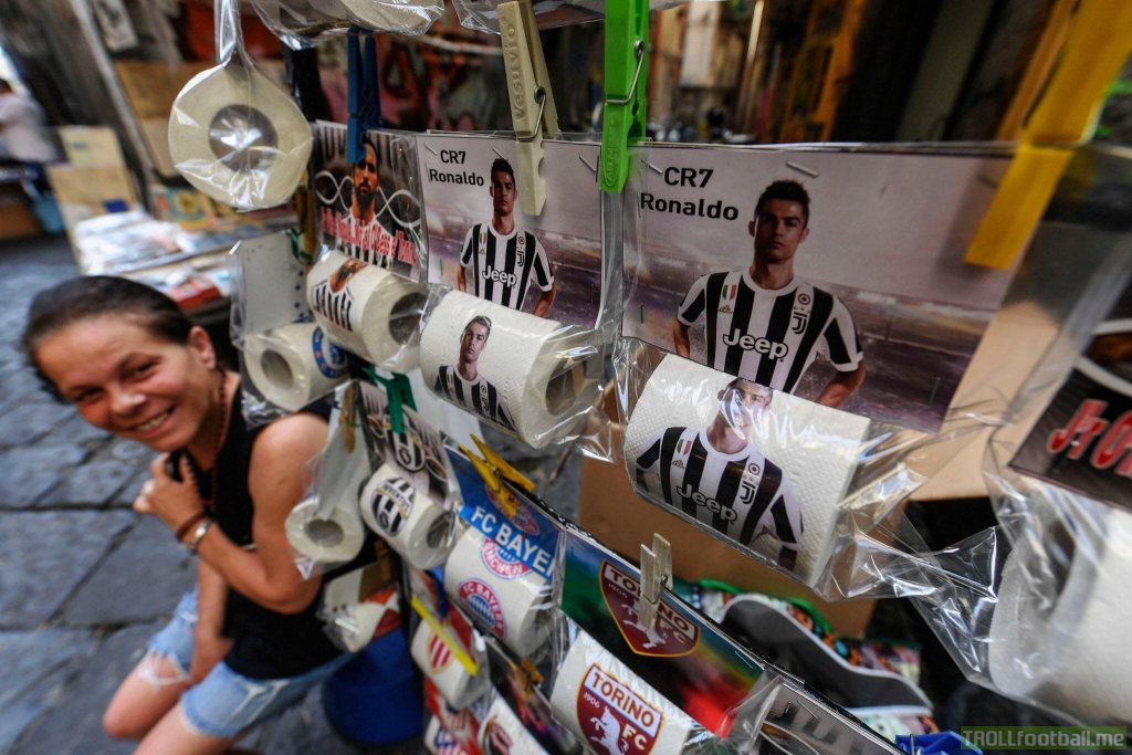 Now available in Naples. Ronaldo toilet paper...