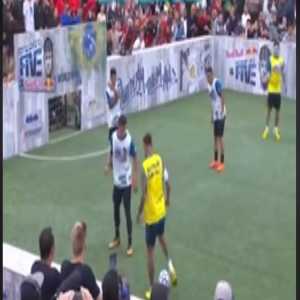 Here's Neymar losing the ball to a kid in his own 5 a side tournament then barging the kid over in retaliation