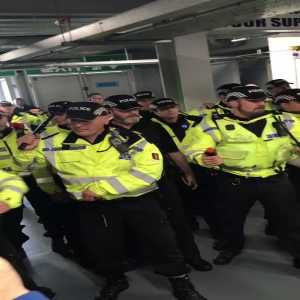 Stoke fans being non-violent getting pepper sprayed by Preston police