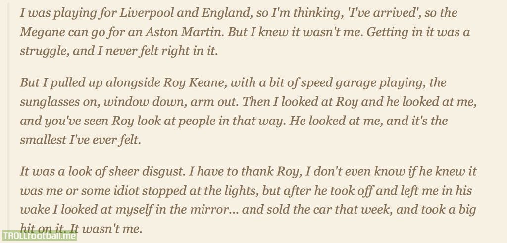 Peter Crouch on the time Roy Keane gave him a look which resulted in him selling his Aston Martin the same week.