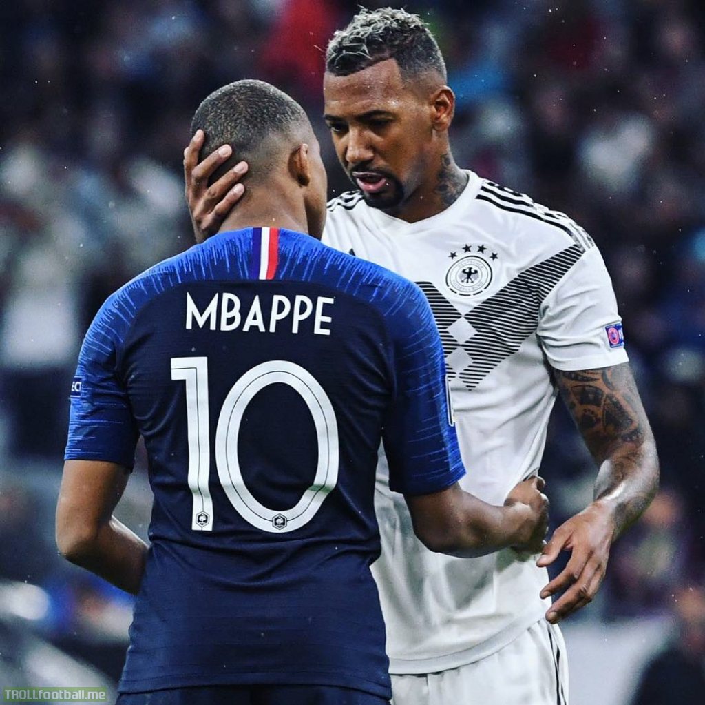 Jerome Boateng on instagram: “ Tough duels against this guy 🔥keep going Kylian Mbappe”