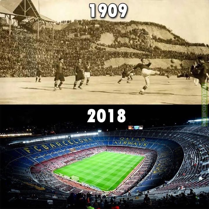 Look how far the Camp Nou has come.