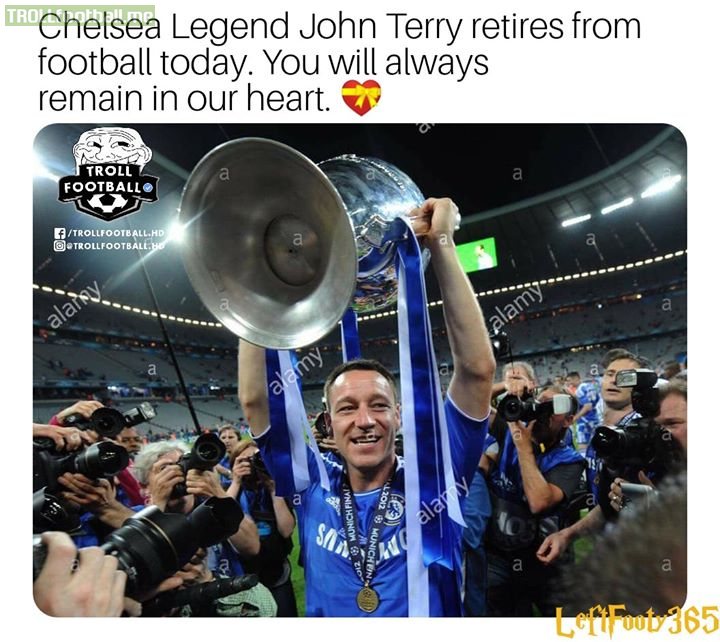 Legends never die. 😰 Best of luck in your future endeavours. JohnTerry Chelsea LeftFooty365