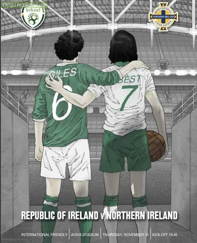 The Match programme for tonight’s Ireland v Northern Ireland game pays homage to two of the games greats