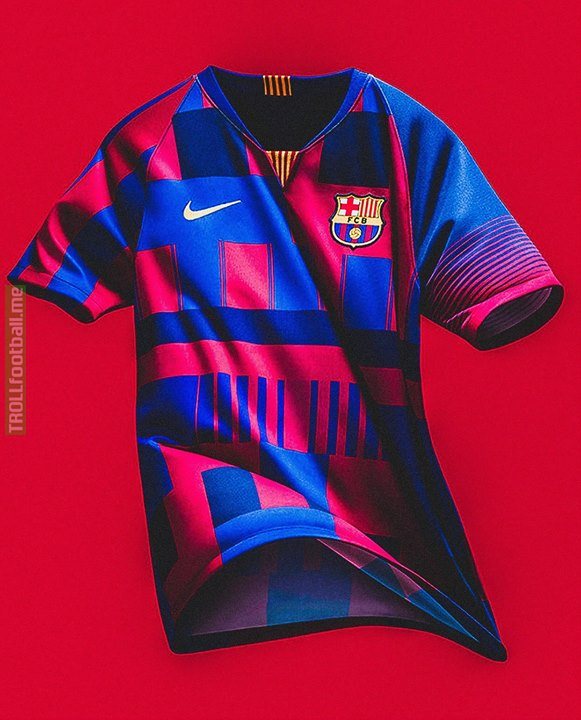 🎉 Celebrating 20 years of FC Barcelona X Nike Football   🔥... by releasing this mashup jersey featuring elements from every season's home jersey. 😍