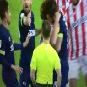 Bradley Johnson (Derby County) biting Joe Allen (Stoke City) in the aftermath of Peter Etebo's red card