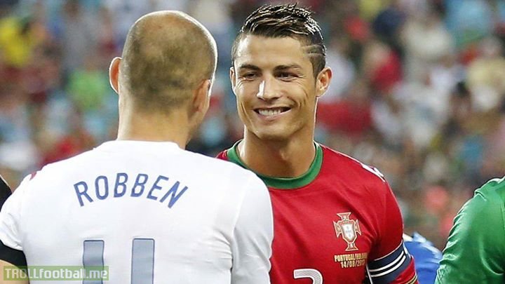 🗣 Arjen Robben on Cristiano Ronaldo:   "He went to Italy to prove himself? Nah.. I don't think so. He proved himself in England and Spain.. He doesn't need to prove anything now, Cristiano is already the Best in the World."