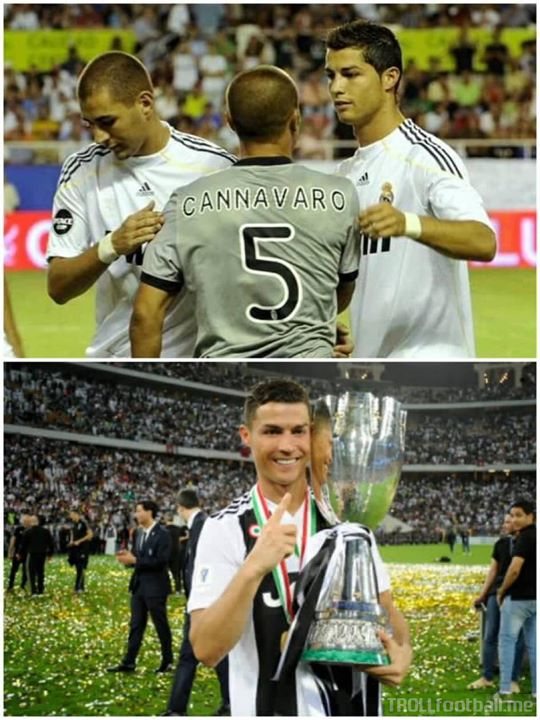 2009 vs 2019:  2009: First game against Juventus 2019: First trophy with Juventus 🏆  Cristiano Ronaldo 😎   10yearchallenge