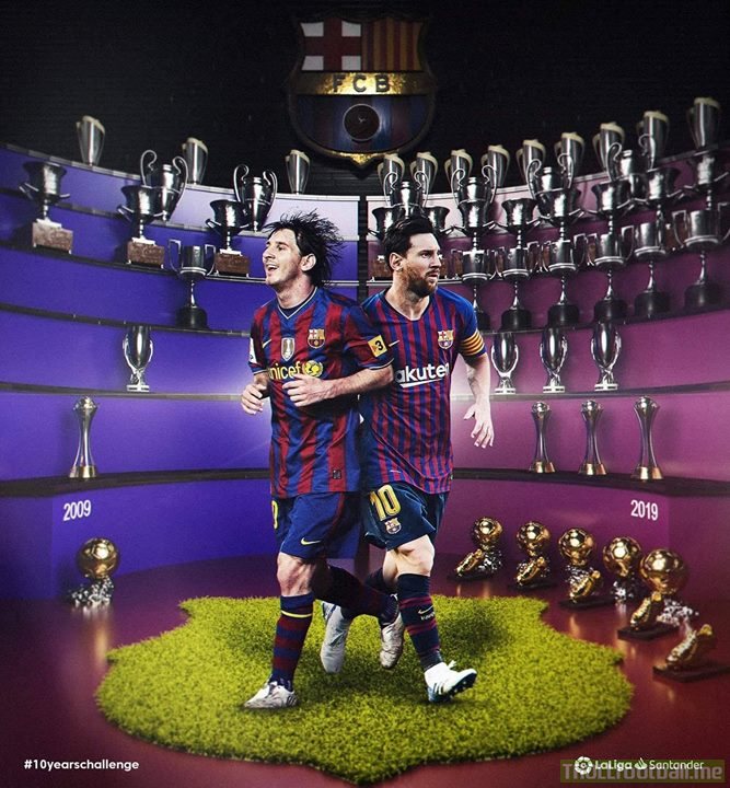Lionel Messi has filled his trophy room!!  10YearChallenge