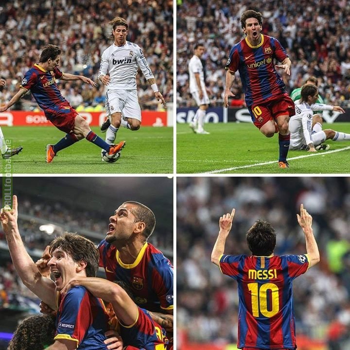 "Here is messi away from 2,..3...,4  Oh..oh....Oh Wonderful, wonderful, wonderful. How good is he??"  "A mere supernatural goal from Lionel Messi." "He has wriggled and tip-toed his way to gates to Wembley" "He's just brilliant, best player in the world bar none"  "look at the speed, the intricacy, the touch, and then the finish"   -Peter Drury  Remember this supernatural goal from a supernatural in UEFA Champions League???