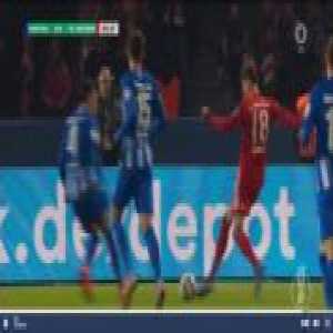 Rekik foul on Goretka in the box | Yellow card for Goretzka (Hertha 0-0 Bayern | Minute 2')
